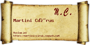 Martini Círus névjegykártya